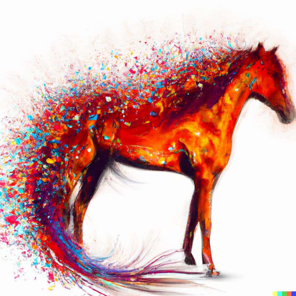 a horse, digital art made from colorful gradients, airbrush